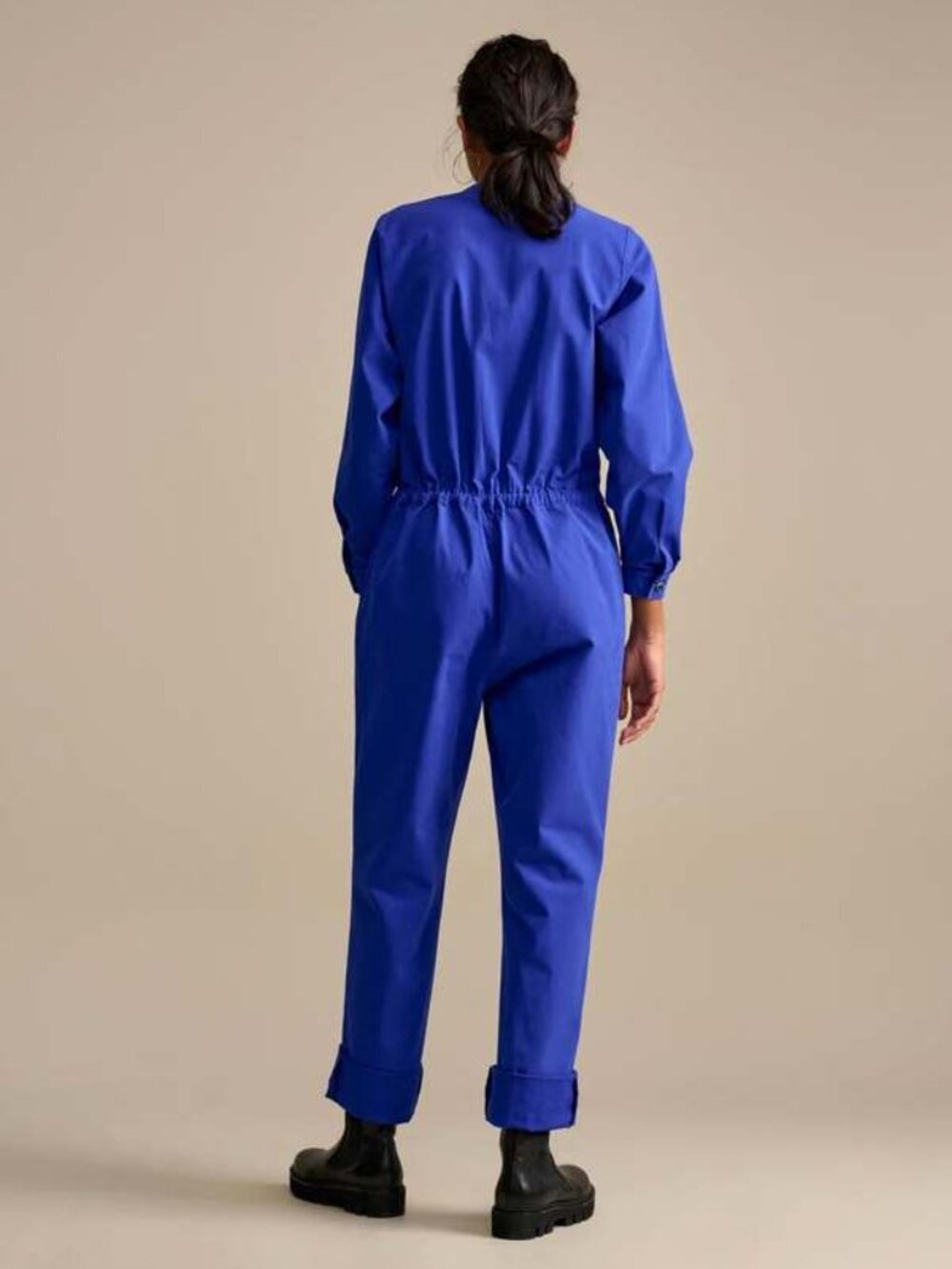 Bellerose Cobalt Blue Lester Long-Sleeve Utility Jumpsuit - Picture 2 of 7